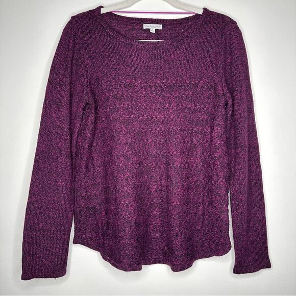 Croft & Barrow Purple Black Knit‎ Sweater size large - Picture 1 of 6